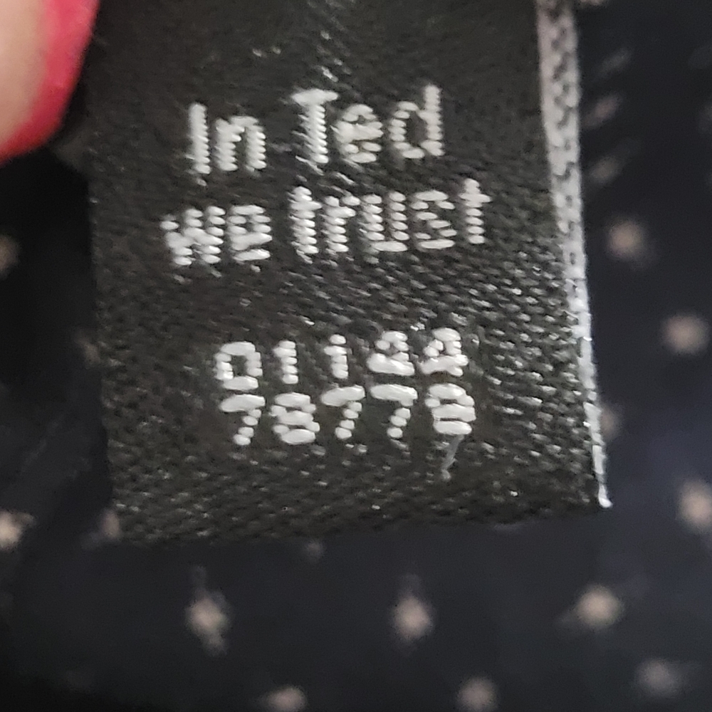 Ted Baker Men's Navy Blue Polka Dot Shirt Size 7 / 2X? Premium Quiet Luxury - Picture 6 of 8